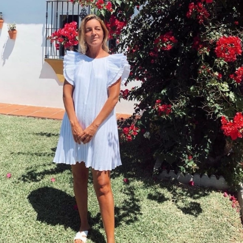 Zara | Pleaded White Dress - Picture 5 of 6